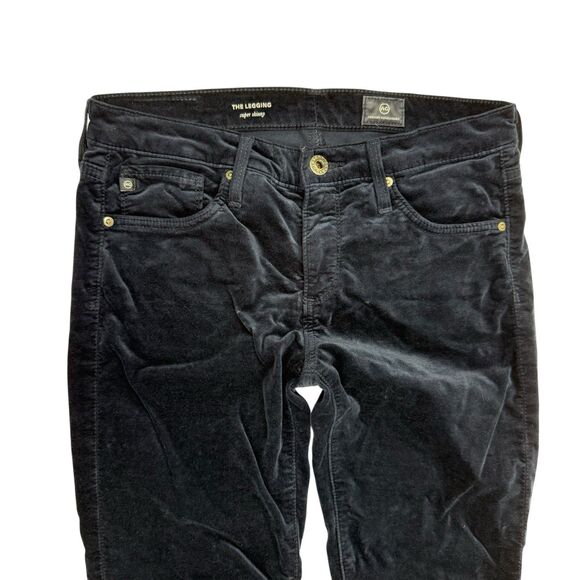 AG Adriano Goldschmied Velvet The Legging Super Skinny Pants Size 26 R Blue USA - Picture 3 of 15